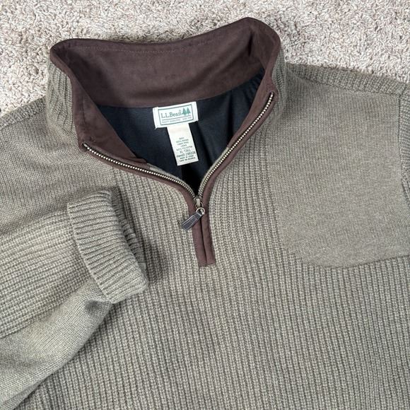 L.L. Bean Other - LL Bean Sweater Mens XLT Waterfowl Windstopper GoreTex 100% Wool Quarter Zip